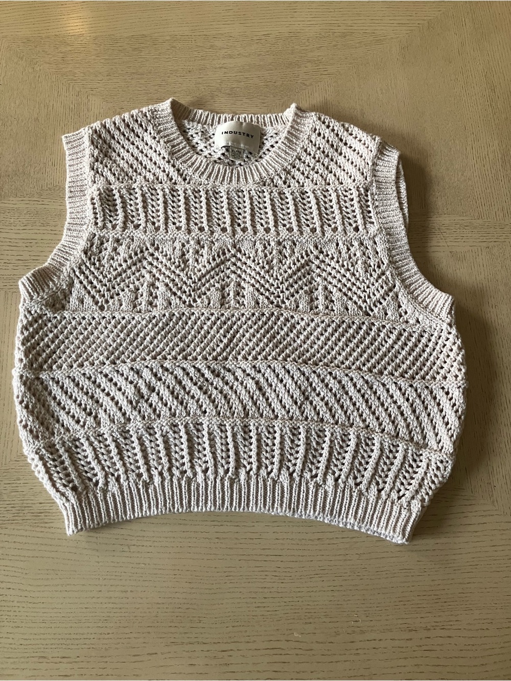 INDUSTRY Cream Knit Crochet Crop Tank | Boho - Festival- Office